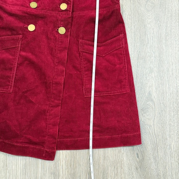 Free People Women’s Maroon Corduroy Jumper Dress Size 8 - Picture 8 of 10